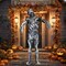 Men's Skull N Bones Morphsuit Halloween Skeleton Spandex Bodysuit with Mask and Hood Costume
